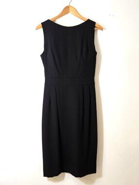 Teri Jon Rickie Freeman Black Sheath Dress Button Back Size 8